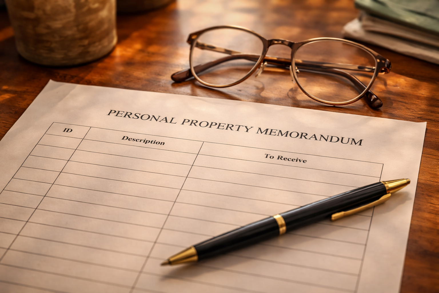 Personal Property Memorandum Template