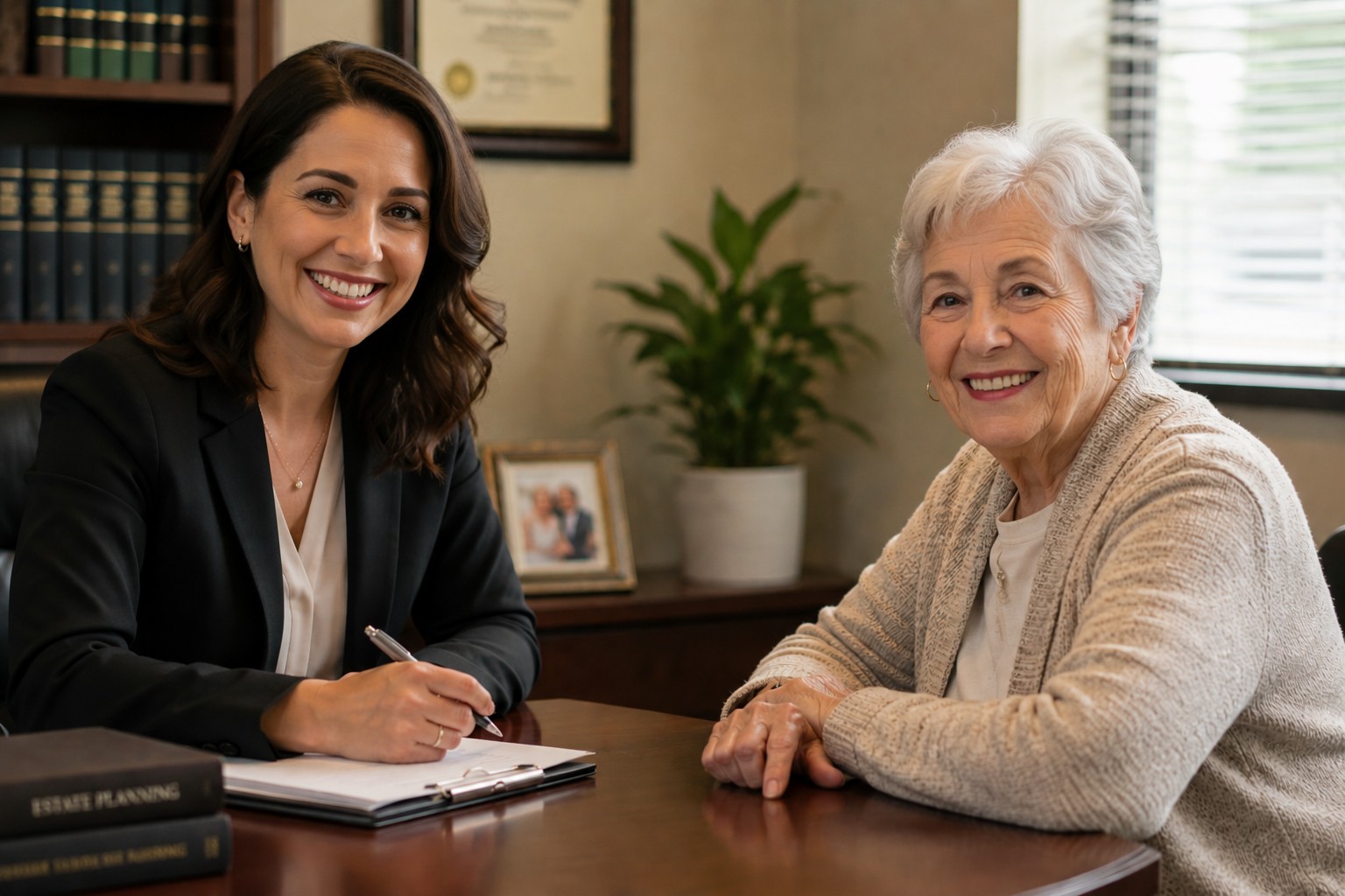 Estate lawyer consulting with a client